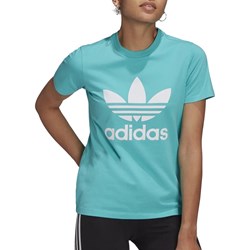 Bluzka damska Adidas z okrągłym dekoltem z napisem sportowa z krótkim rękawem bawełniana  - zdjęcie produktu