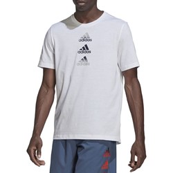 T-shirt męski Adidas biały z krótkimi rękawami  - zdjęcie produktu