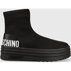 Buty sportowe damskie czarne Love Moschino na platformie  - zdjęcie produktu
