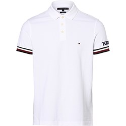 T-shirt męski biały Tommy Hilfiger z krótkimi rękawami na wiosnę  - zdjęcie produktu