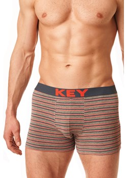Bokserki w sportowym stylu - M paski na brązowym Key wyprzedaż PH KEY Sp. z o.o.  - kod rabatowy