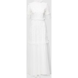 Sukienka Lace & Beads maxi elegancka koronkowa z tiulu  - zdjęcie produktu