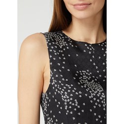 Emporio Armani bluzka damska w abstrakcyjnym wzorze czarna casual bez rękawów z okrągłym dekoltem  - zdjęcie produktu