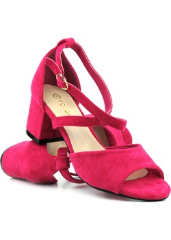 Sandały damskie na wygodnym obcasie - Potocki 23-20011, różowe Potocki ulubioneobuwie - kod rabatowy