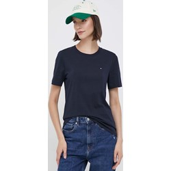 Bluzka damska Tommy Hilfiger z krótkim rękawem casual bawełniana z okrągłym dekoltem  - zdjęcie produktu