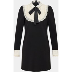 Sukienka Red Valentino jesienna z okrągłym dekoltem mini z aplikacjami  z długim rękawem  - zdjęcie produktu