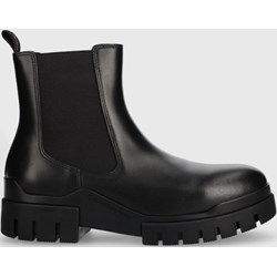 Buty zimowe męskie Calvin Klein czarne skórzane  - zdjęcie produktu