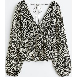 H & M bluzka damska z szyfonu z dekoltem w serek  - zdjęcie produktu