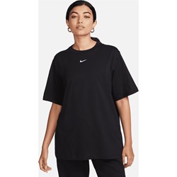 Bluzka damska czarna Nike z okrągłym dekoltem z krótkim rękawem  - zdjęcie produktu