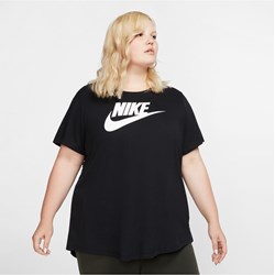 Czarna bluzka damska Nike z okrągłym dekoltem  - zdjęcie produktu