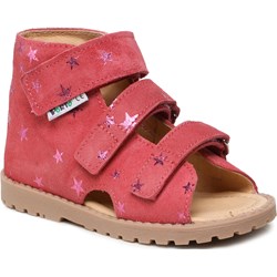 Sandały dziecięce Mrugała na lato różowe na rzepy  - zdjęcie produktu