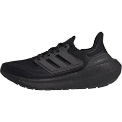 Buty sportowe damskie Adidas dla biegaczy czarne na płaskiej podeszwie wiązane  - zdjęcie produktu