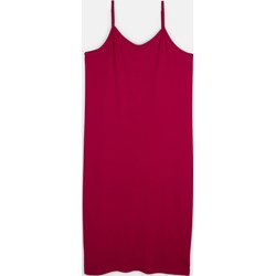 Czerwona sukienka Gate prosta z dekoltem w serek na spacer na ramiączkach maxi  - zdjęcie produktu
