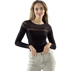 Eldar bluzka damska z okrągłym dekoltem koronkowa czarna  - zdjęcie produktu