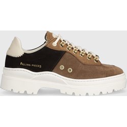 Buty sportowe damskie sneakersy sznurowane na wiosnę z zamszu  - zdjęcie produktu