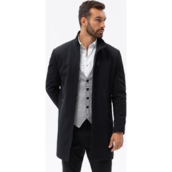 Czarny płaszcz męski Ombre  - zdjęcie produktu