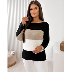 Wielokolorowy sweter damski Ubra z okrągłym dekoltem casual  - zdjęcie produktu