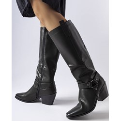 Kozaki damskie Gemre na zimę na obcasie z cholewką przed kolano na zamek  - zdjęcie produktu