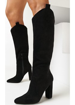 Czarne Kozaki na Słupku ze Szpiczastym Noskiem Lizames wyprzedaż born2be.pl - kod rabatowy