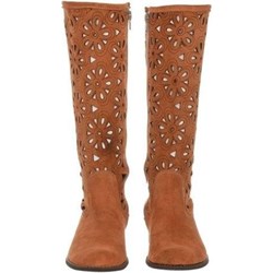 Buty Olivier kozaki damskie ze skóry brązowe z zamkiem  - zdjęcie produktu