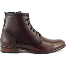Buty zimowe męskie Olivier sznurowane skórzane  - zdjęcie produktu