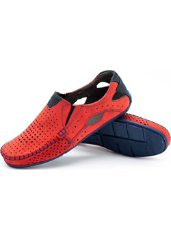 Buty męskie mokasyny 901 lato czerwone Mario Pala butyolivier - kod rabatowy