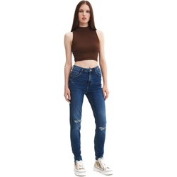 Granatowe jeansy damskie Cropp  - zdjęcie produktu