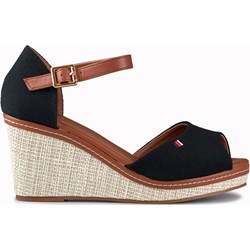 Sandały damskie z klamrą czarne letnie eleganckie  - zdjęcie produktu