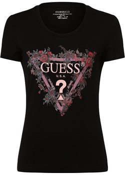 GUESS T-shirt damski Kobiety Bawełna czarny nadruk Guess okazyjna cena vangraaf - kod rabatowy