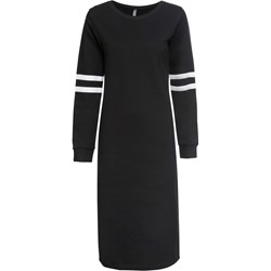 Sukienka Bonprix midi czarna na spacer z okrągłym dekoltem z długim rękawem  - zdjęcie produktu