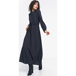 Sukienka Nife z okrągłym dekoltem czarna z długim rękawem maxi  - zdjęcie produktu