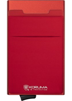 Aluminiowy portfel z wysuwanymi kartami i ochroną kart zbliżeniowych (Czerwony) Koruma Koruma ID Protection - kod rabatowy