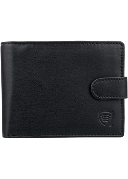 Zapinany portfel męski skórzany na karty zbliżeniowe i monety (czarny) Koruma Koruma ID Protection - kod rabatowy