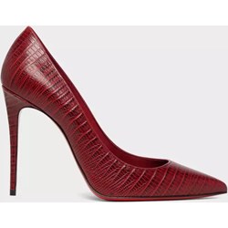 Czerwone czółenka Christian Louboutin ze skóry w zwierzęcy wzór eleganckie na szpilce ze szpiczastym noskiem  - zdjęcie produktu
