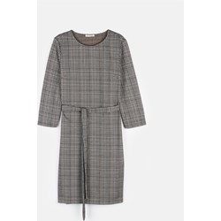 Sukienka Gate w kratkę mini na spacer z okrągłym dekoltem casual  - zdjęcie produktu