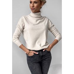 Sweter damski Cloth casual z golfem biały  - zdjęcie produktu