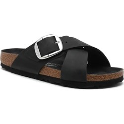 Klapki damskie BIRKENSTOCK skórzane casual na płaskiej podeszwie bez zapięcia  - zdjęcie produktu