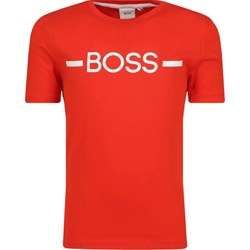 T-shirt chłopięce Boss Kidswear czerwony bawełniany  - zdjęcie produktu