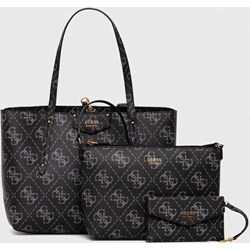 Guess shopper bag czarna elegancka lakierowana na ramię duża  - zdjęcie produktu