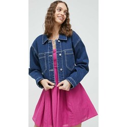 Granatowa kurtka damska Abercrombie & Fitch casualowa krótka bez kaptura  - zdjęcie produktu