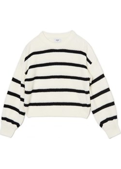 Cropp - Pasiasty sweter z szerokim rękawem - kremowy Cropp Cropp - kod rabatowy