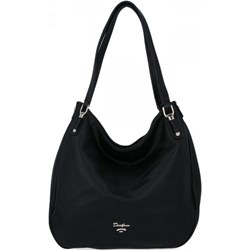 Shopper bag czarna David Jones duża bez dodatków na ramię  - zdjęcie produktu