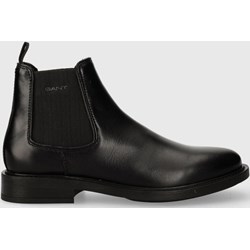 Buty zimowe męskie Gant czarne bez zapięcia eleganckie skórzane  - zdjęcie produktu