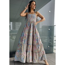 Sukienka Bohemian na ramiączkach elegancka wielokolorowa  - zdjęcie produktu