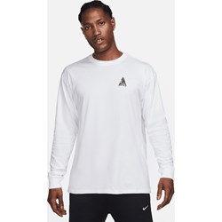 T-shirt męski biały Nike sportowy z długim rękawem  - zdjęcie produktu