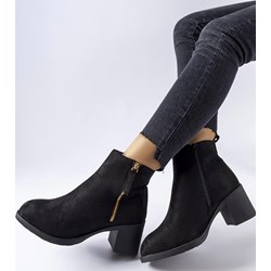 Botki Gemre na zamek zamszowe eleganckie na obcasie jesienne  - zdjęcie produktu