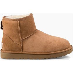 UGG śniegowce damskie beżowe płaskie skórzane  - zdjęcie produktu