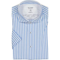 Koszula męska Olymp niebieska z krótkim rękawem casual  - zdjęcie produktu