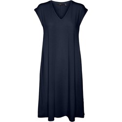 Sukienka Vero Moda na wiosnę luźna z dekoltem v czarna z krótkimi rękawami  - zdjęcie produktu