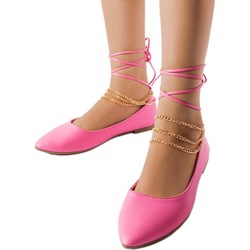 Balerinki różowe płaskie casual  - zdjęcie produktu